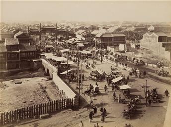 (CHINA) Album with 25 photographs depicting the walls, temples, city streets, and municipal buildings of Peking (Beijing) as well as th